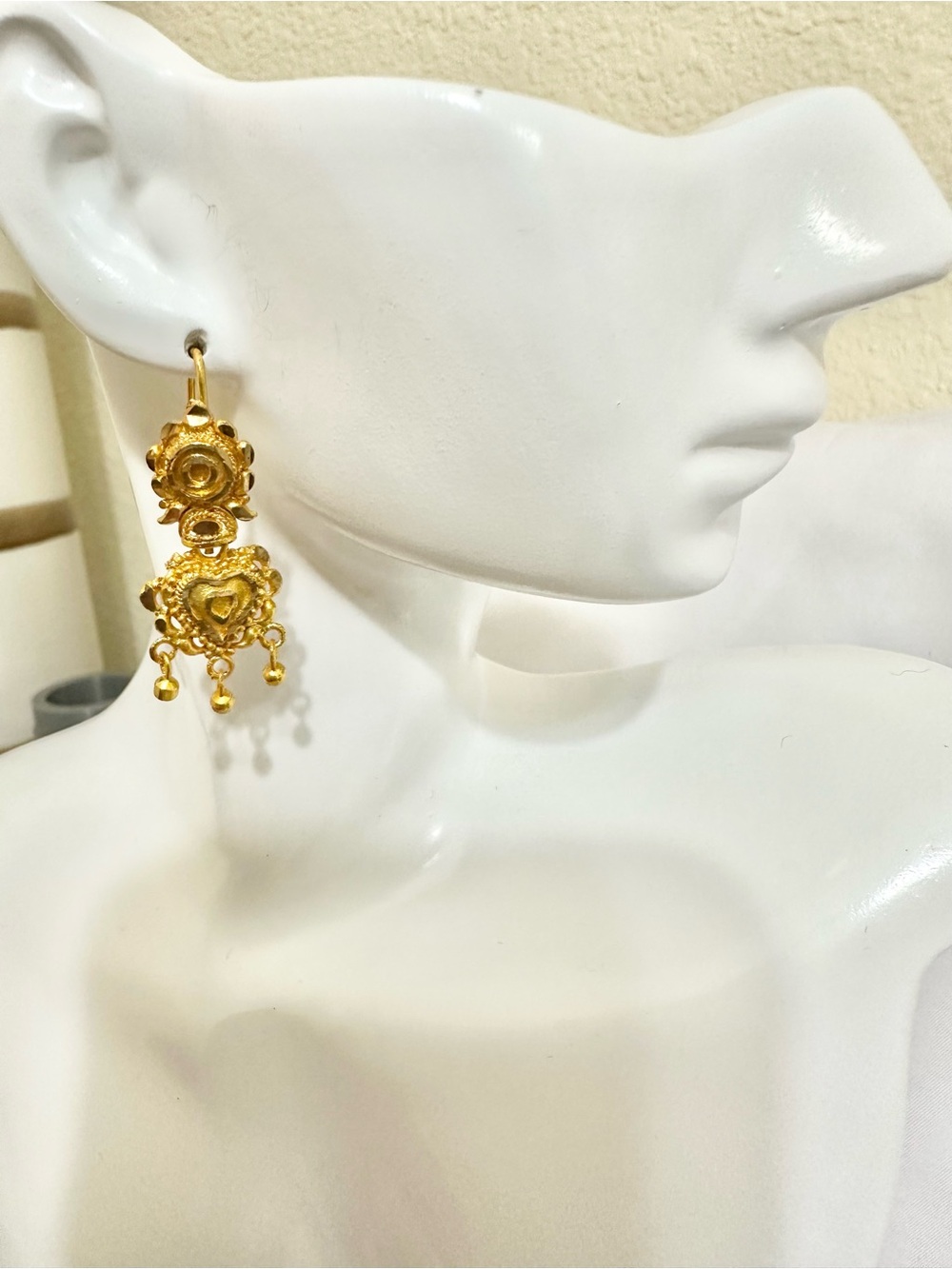 18k Gold-Plated Dainty Floral Drop Earrings - Indian Inspired